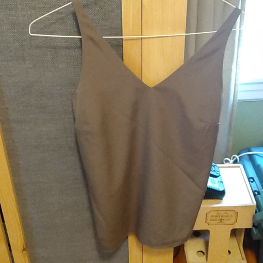 Taupe/mushroom gray Banana Republic sleeveless top
